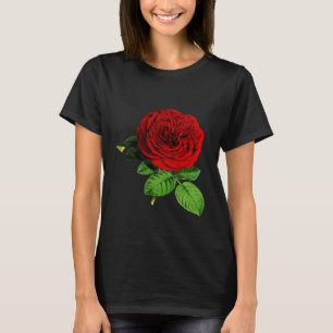 Zwarte T-shirt met rode roze