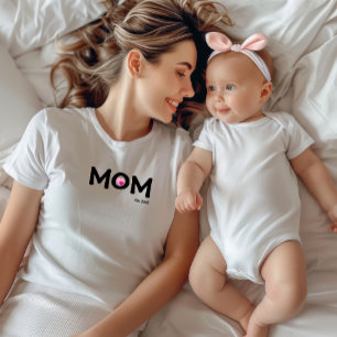 Zwarte T-Shirt met Tekst Established Mom Double He