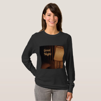 Zwarte T-shirt met volledige mouw en ontwerp voor 