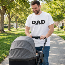 Zwarte T-shirt met witte en zwarte letters voor pa