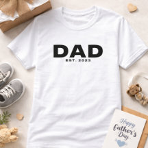 Zwarte T-shirt met witte en zwarte letters voor pa