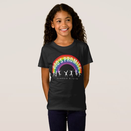 Zwarte T-Shirt Rainbow Gods Belediging Kinderen vo (Voorkant volledig)