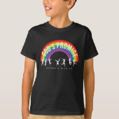 Zwarte T-Shirt-Rainbow Gods Beloften met Kinderen T-shirt (Voorkant)