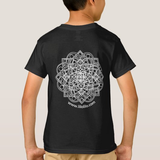 Zwarte T-shirt van kinderen - Snowflake Mandala (Achterkant)