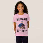 ZWARTE T-shirts met MERMAID, AFGELEID (Voorkant volledig)