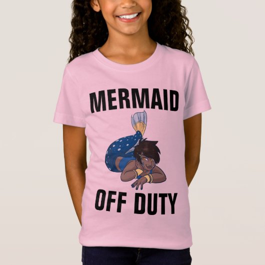 ZWARTE T-shirts met MERMAID, AFGELEID (Voorkant)