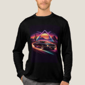 Zwarte T-shirts voor mannen met koele auto's (Voorkant volledig)