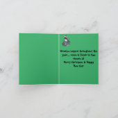 Zwarte taart met top-hat en lintkerst feestdagen kaart (Binnen)