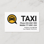 Zwarte Tab op gele taxilaag Visitekaartje (Achterkant)