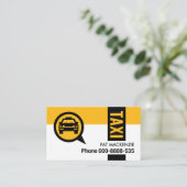 Zwarte Tab op gele taxilaag Visitekaartje (Staand voorkant)