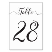 Zwarte tabelnummers kaart (Voorkant)