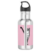 Zwarte tablet Katten Blush Roze flesje Waterfles (Achterkant)