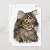 Zwarte tablet Maine Coon Cat Briefkaart (Voorkant / Achterkant)