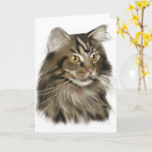 Zwarte tablet Maine Coon Cat Kaart (Gele Bloem)