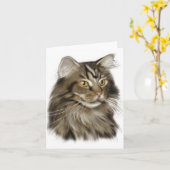 Zwarte tablet Maine Coon Cat Kaart (Gele Bloem)