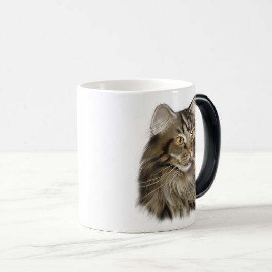 Zwarte tablet Maine Coon Cat Magische Mok (Voorkant rechts)