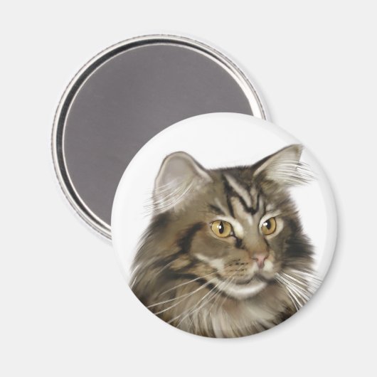 Zwarte tablet Maine Coon Cat Magneet (Voorkant / Achterkant)