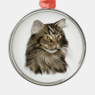Zwarte tablet Maine Coon Cat Metalen Ornament