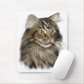 Zwarte tablet Maine Coon Cat Muismat (Met muis)