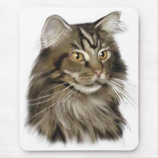 Zwarte tablet Maine Coon Cat Muismat (Voorkant)