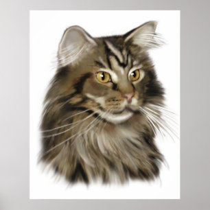 Zwarte tablet Maine Coon Cat Poster