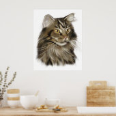 Zwarte tablet Maine Coon Cat Poster (Keuken)