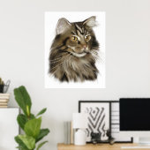 Zwarte tablet Maine Coon Cat Poster (Thuiskantoor)