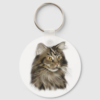 Zwarte tablet Maine Coon Cat Sleutelhanger