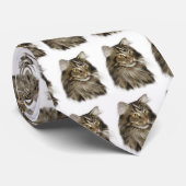 Zwarte tablet Maine Coon Cat Stropdas (Opgerold)