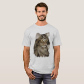 Zwarte tablet Maine Coon Cat T-shirt (Voorkant volledig)