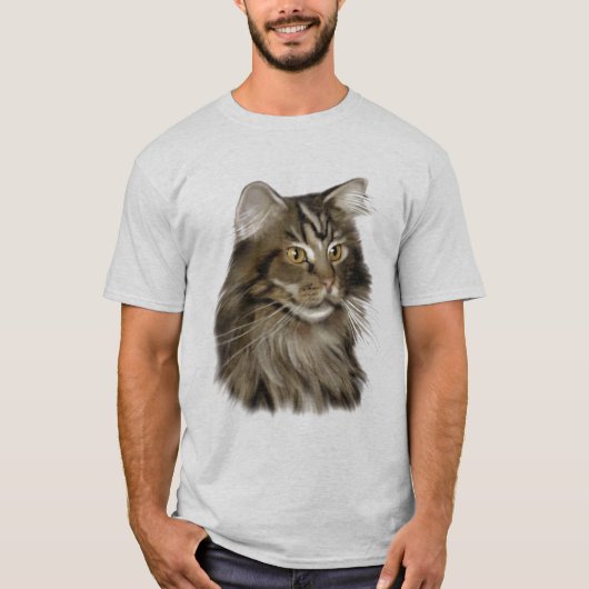 Zwarte tablet Maine Coon Cat T-shirt (Voorkant)