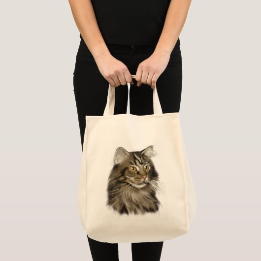 Zwarte tablet Maine Coon Cat Tote Bag (Voorkant (product))