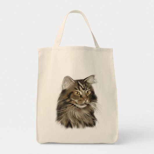 Zwarte tablet Maine Coon Cat Tote Bag (Voorkant)