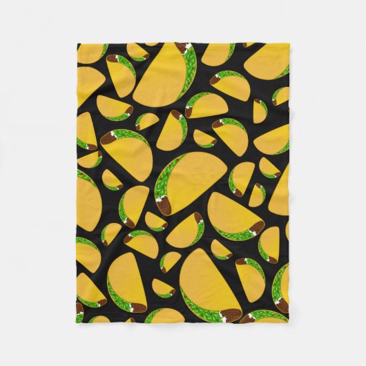 Zwarte tacos fleece deken (Voorkant)