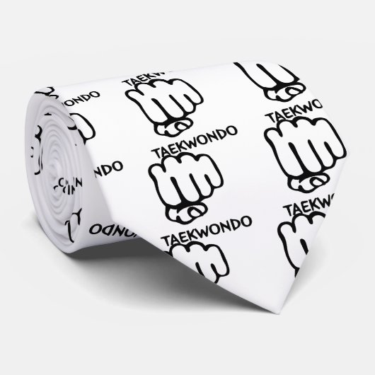 zwarte taekwondo stropdas (Opgerold)