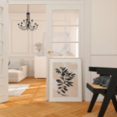 Zwarte tak eenvoudige Scandi print op waterverf