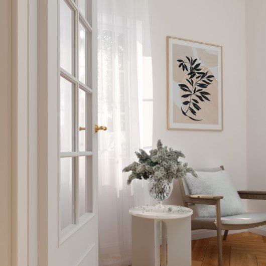 Zwarte tak eenvoudige Scandi print op waterverf