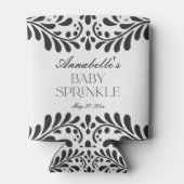 Zwarte Talavera Tegel Spaans Fiesta Baby Sprinkle Blikjeskoeler (Achterkant)