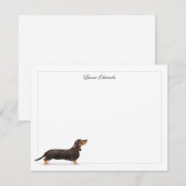 Zwarte Tan Dachshund Gray Border Persoonlijk Notitiekaartje (Voorkant / Achterkant)