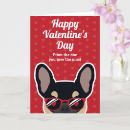 Zwarte Tan Franse Bulldog Valentijnskaart Kaart