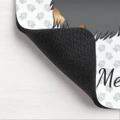 Zwarte & Tan Long Hair Dachshund Cartoon Dog & Nam Muismat (Hoek)