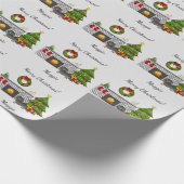 Zwarte & Tan Long Hair Dachshund - kerstruimte Cadeaupapier (Hoek)