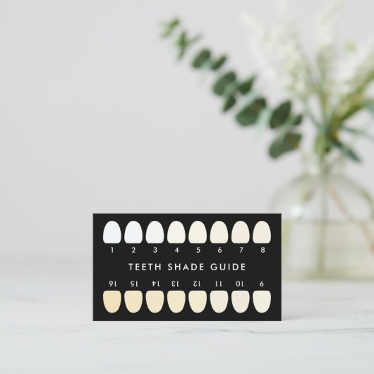 Zwarte tandheelkundige Teth Whitening Shade Guide Visitekaartje (Staand voorkant)