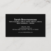 Zwarte tandheelkundige Teth Whitening Shade Guide Visitekaartje (Achterkant)