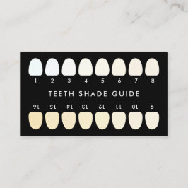 Zwarte tandheelkundige Teth Whitening Shade Guide Visitekaartje