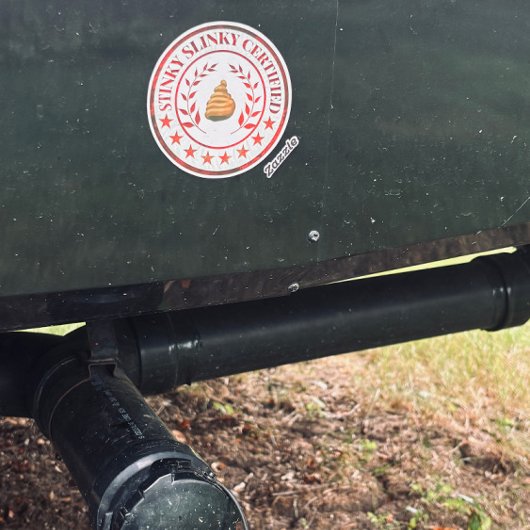 Zwarte Tank Stinky Slinky Gecertificeerde RV Stick Sticker