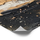 Zwarte Tannine Gestructureerde Streepposter Poster (Hoek)