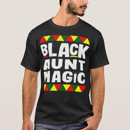 Zwarte tante Magic Black Historie maand Afrikaanse T-shirt (Voorkant)