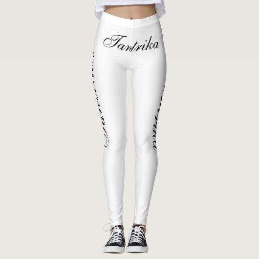 zwarte tantrika op wit leggings (Voorkant)