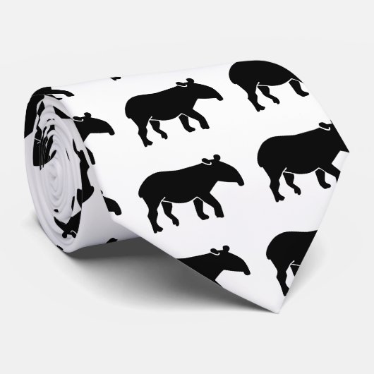 Zwarte tapir stropdas (Opgerold)